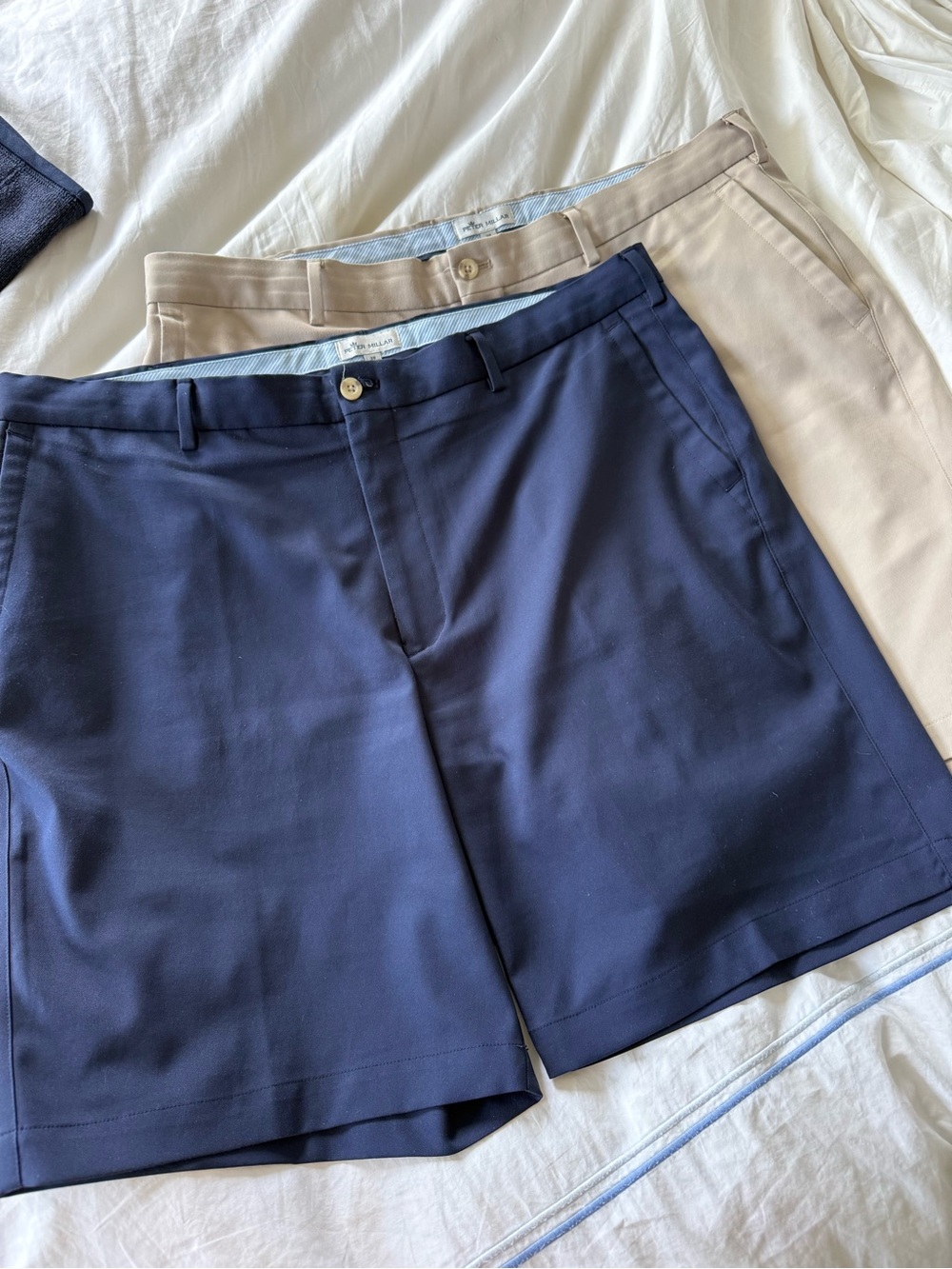 Peter Millar Navy and Khaki Flat-Front Men's Shorts